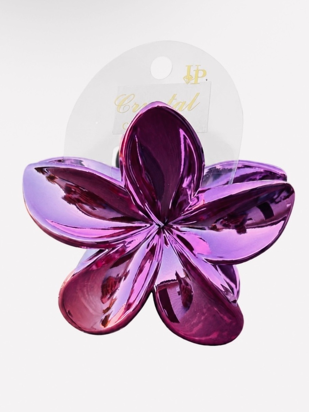 Crystal Collection Metallic Pink Flower Hair Clip
